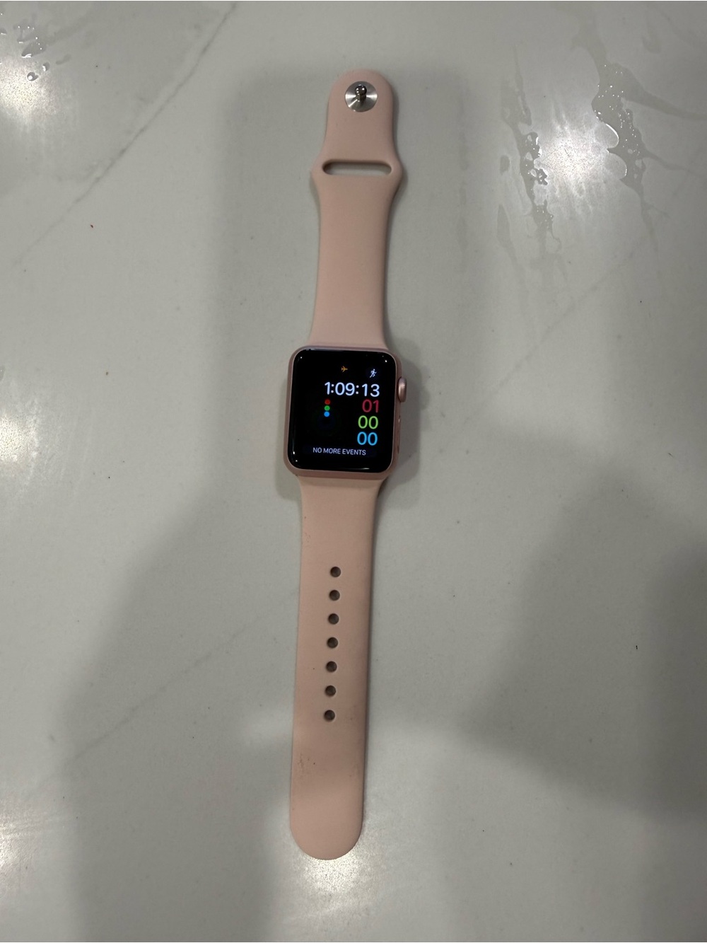 Apple Smartwatch, series 1 38mm with Pale Pink Silicone Band